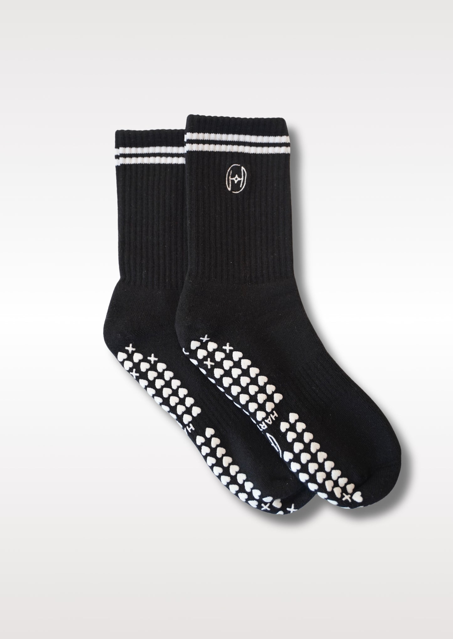 Stripe Crew Grip Socks – Classic Black